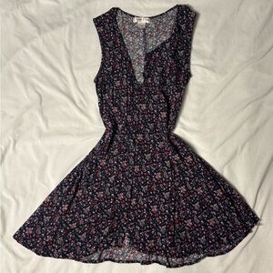 Elegant Navy Floral Mini Dress